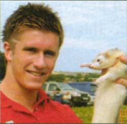 Michael Sanderson with ferret