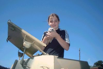 Stephanie in the turret of a Ferret with Seven - 14k